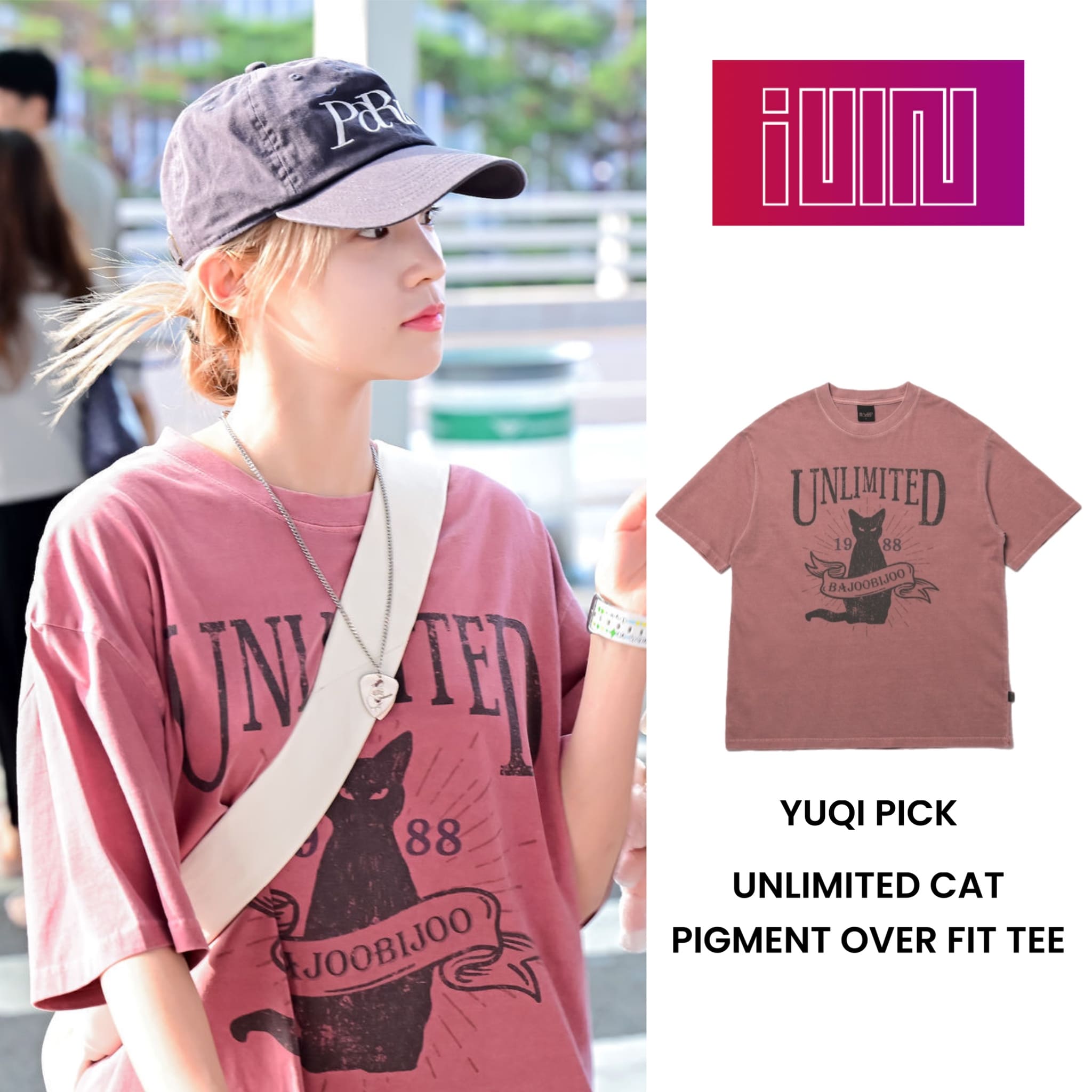 G)-IDLE YUQI PICK UNLIMITED CAT PIGMENT OVER FIT TEE – Bora Clover