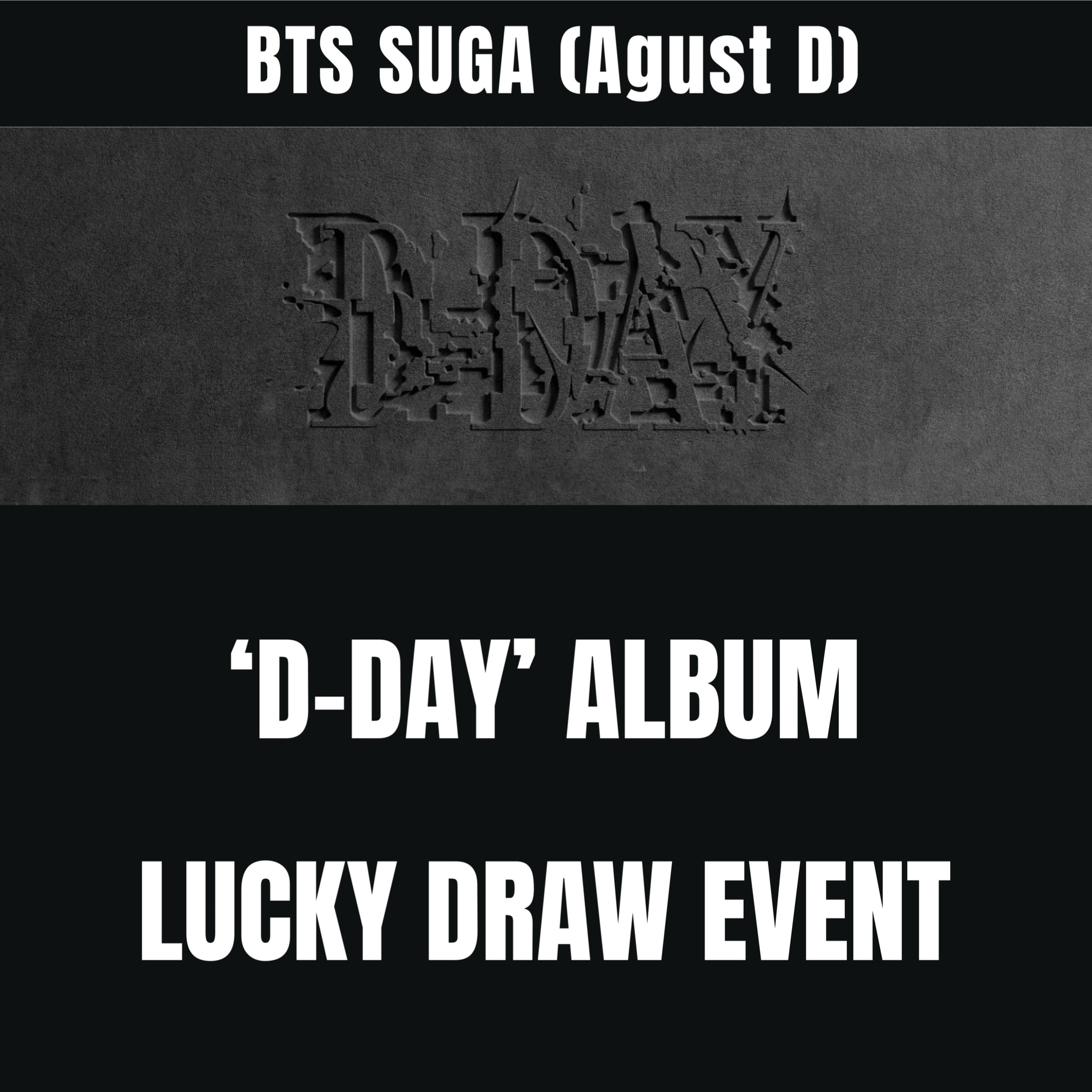 BTS SUGA(Agust D) - 'D-DAY' SOLO ALBUM LUCKY DRAW EVENT – Bora Clover