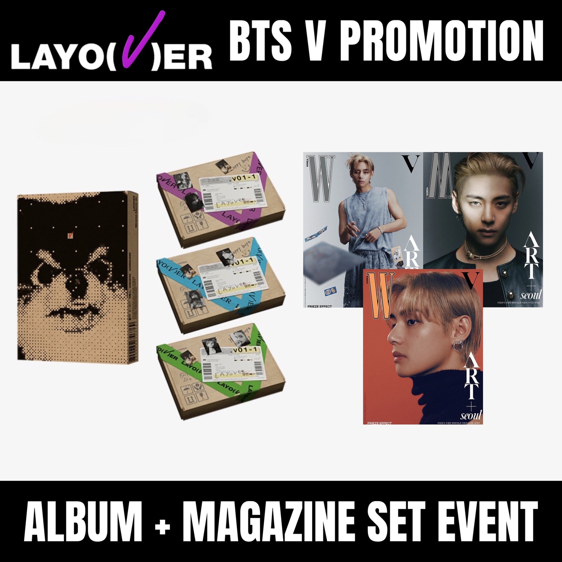 WINNERS ANNOUNCEMENT - BTS V LAYOVER ALBUM + V MAGAZINE WORLDWIDE GIVE –  DKshop