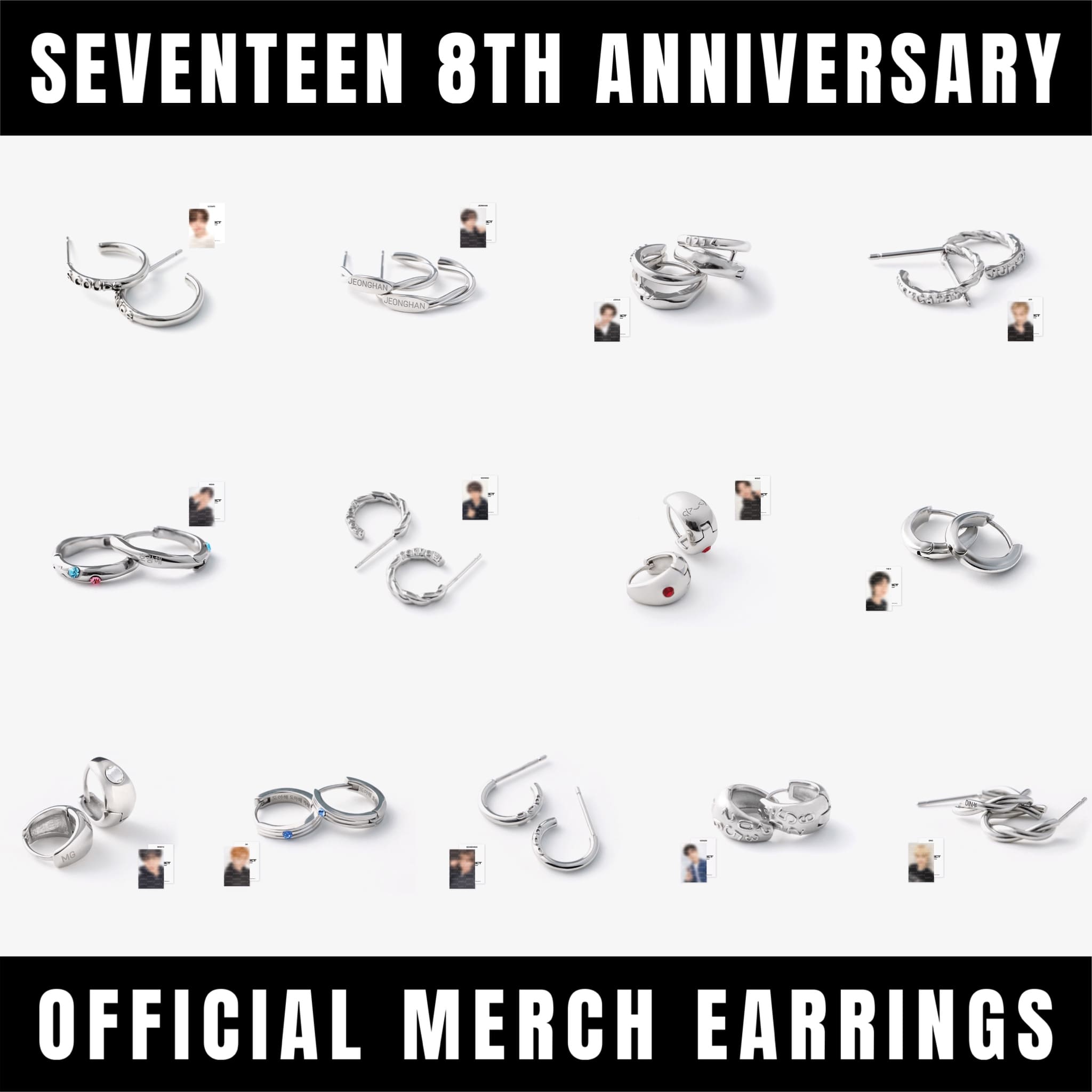 SEVENTEEN - 8TH ANNIVERSARY EARRINGS OFFICIAL MERCH 